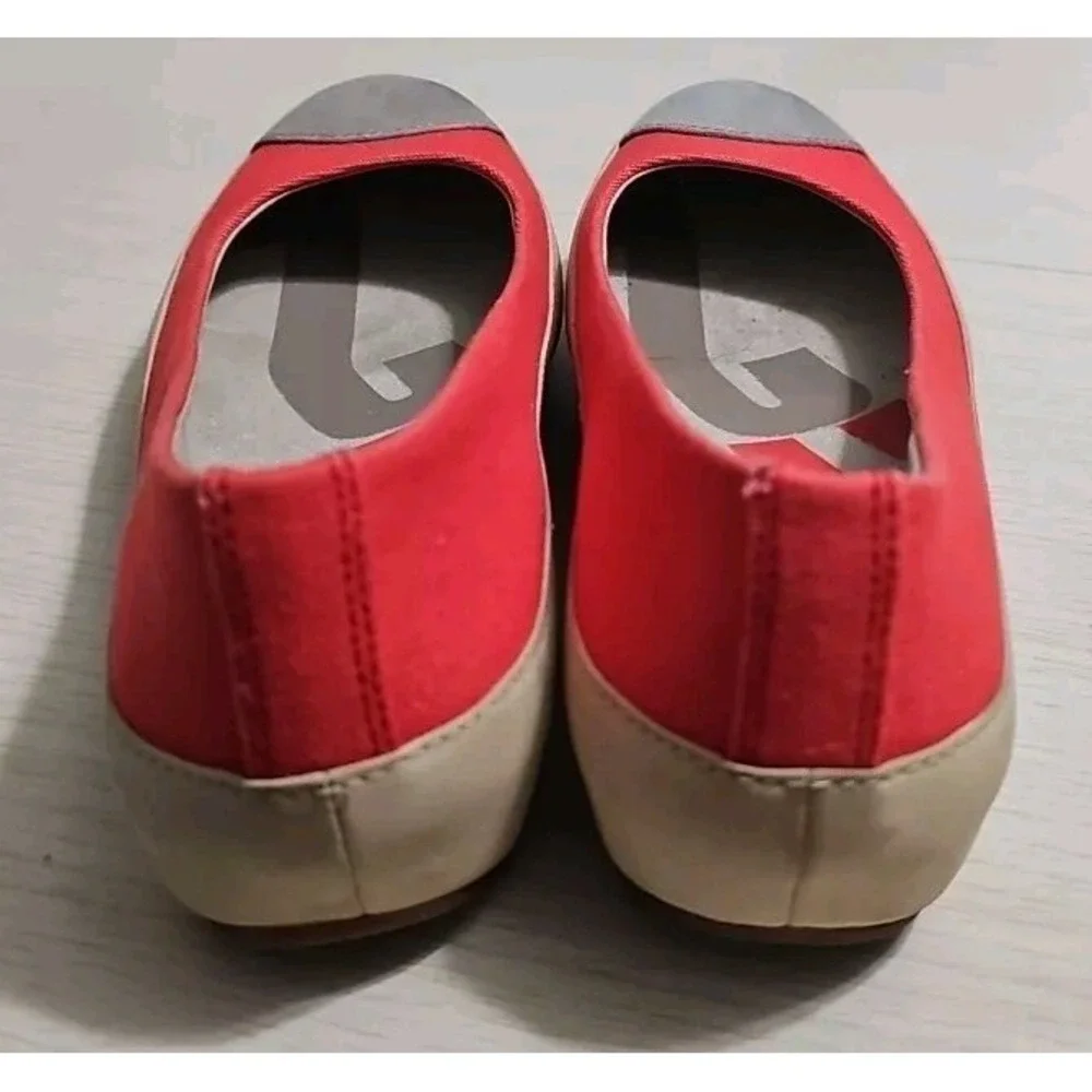 FITFLOP BIOMIMETIX Ballet Espadrille Loafer‎ Coral Leather Canvas Women Sz 7 V02